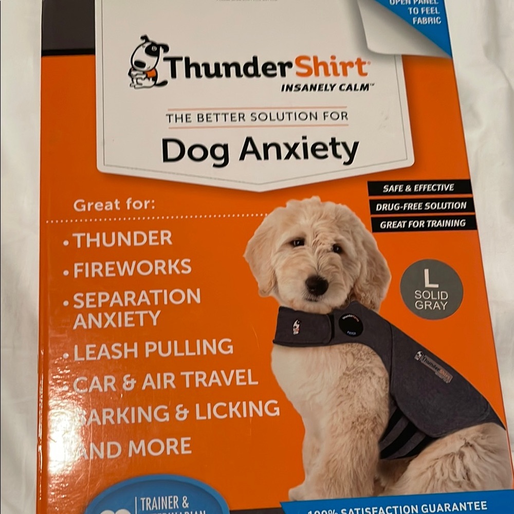 Thundershirt Gray Dog Anxiety Relief Clothing….used once for fireworks!